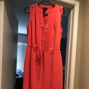 Coral mid length dress